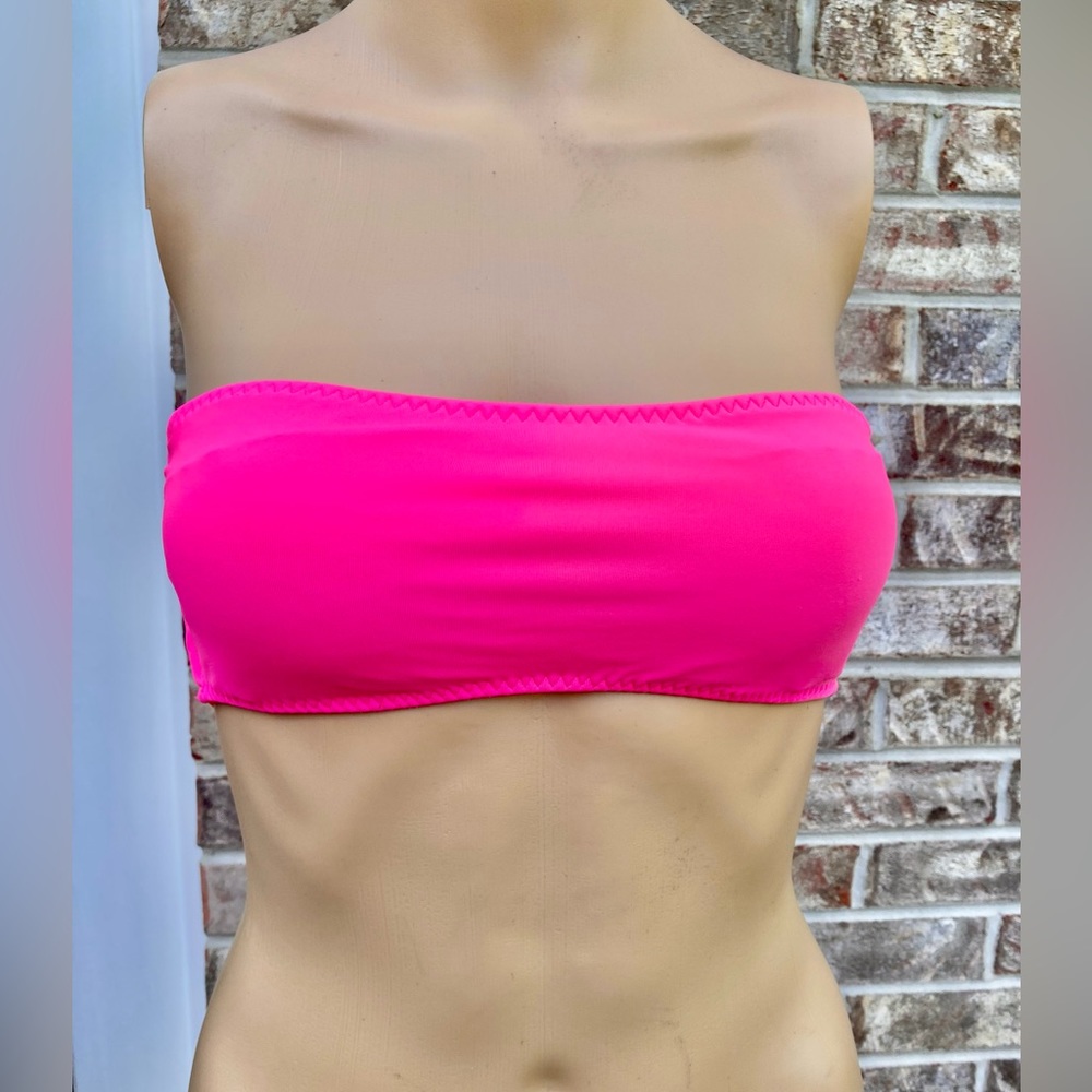 Neon Pink Victorias Secret Strapless Studded Bikini Top